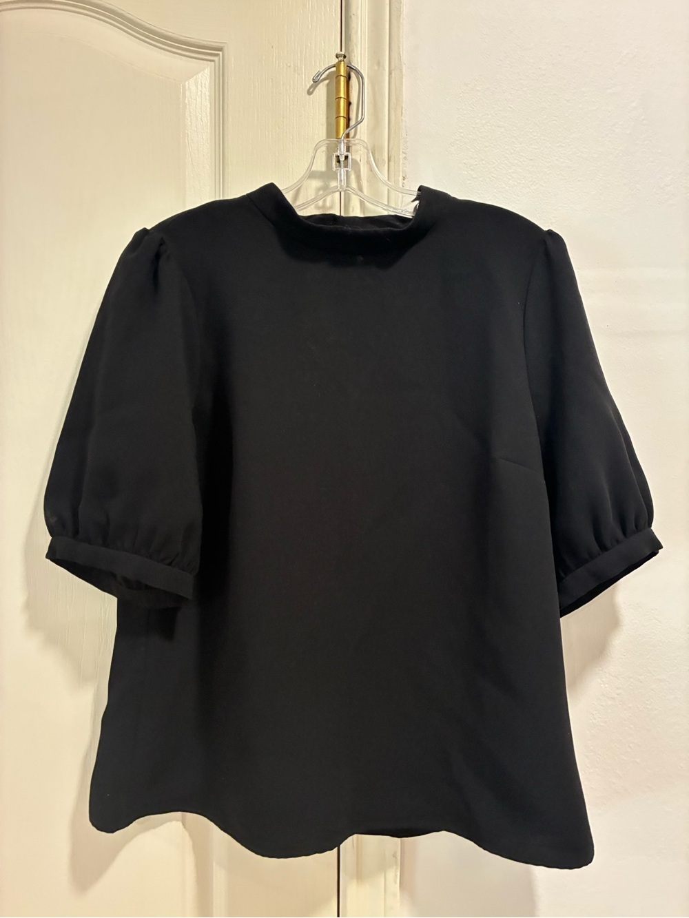 Maeve by Anthropologie Black Puff Sleeve Blouse Size 12